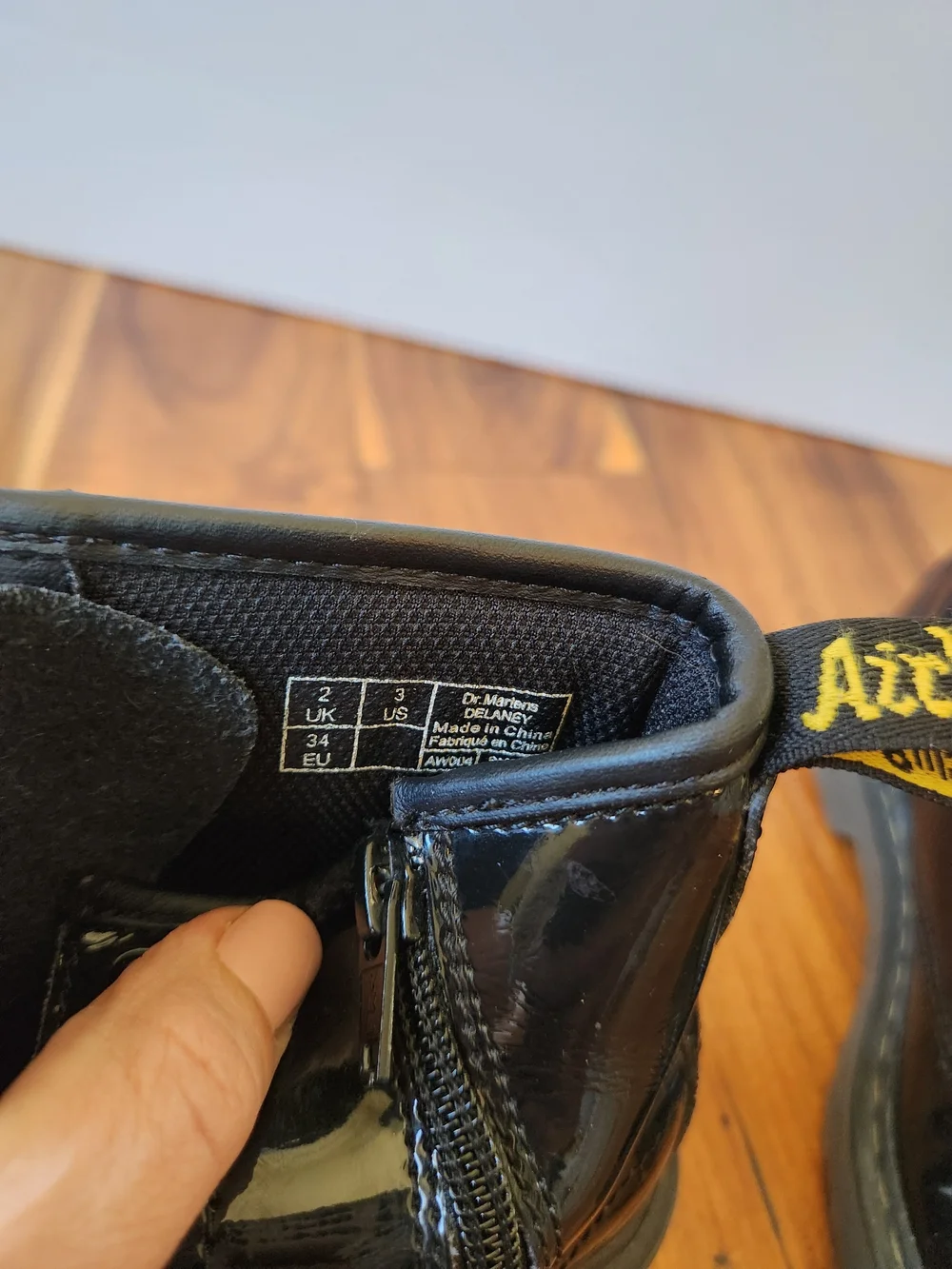 Dr. Martens 1460 Black Patent Side-Zip Ankle Boots. Youth 3
